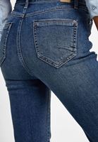 Bayan Mavi Yüksek Bel Crop Straight Pantolon