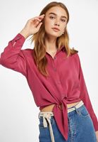 Women Pink Knot Detailed Shirt