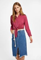 Women Pink Knot Detailed Shirt
