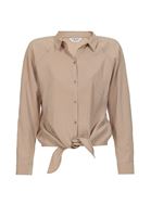 Women Beige Knot Detailed Shirt
