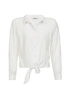 Women Cream Knot Detailed Shirt