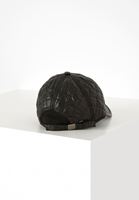 Women Black Faux Leather Cap