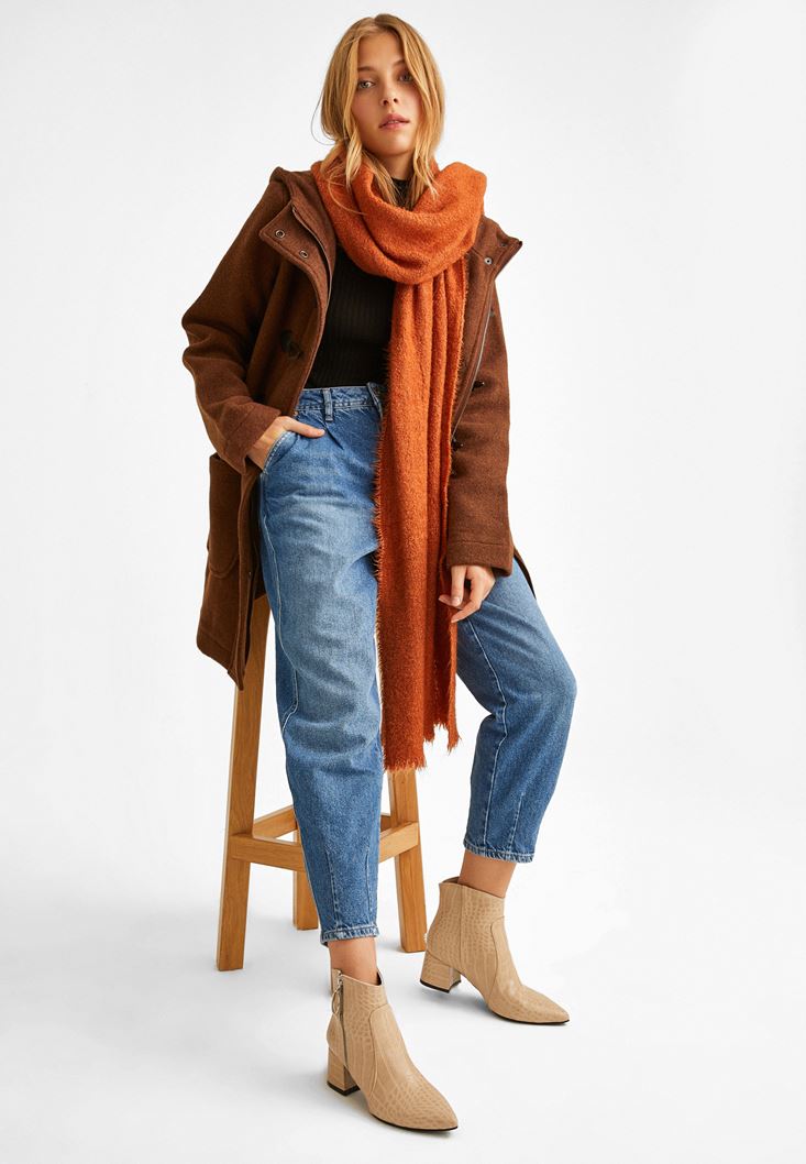 Women Brick Long Shawl