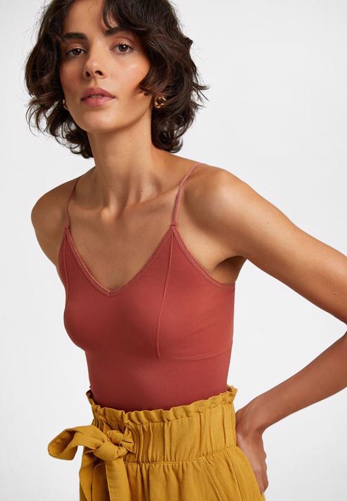 Culotte Pantolon ve Dikişsiz Crop Top Kombini