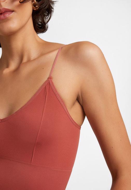 Culotte Pantolon ve Dikişsiz Crop Top Kombini