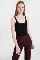Women Black U-Neck Basic Top