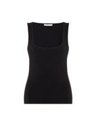 Women Black Square Neck Tank Top