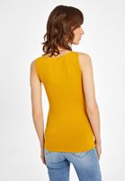 Women Yellow Square Neck Tank Top