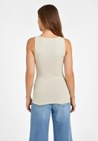 Women Cream Square Neck Tank Top