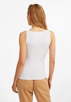 Women White Square Neck Tank Top