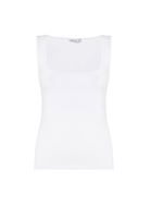 Women White Square Neck Tank Top