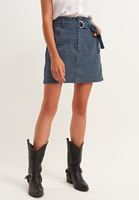 Women Grey Belt Detailed Mini Skirt