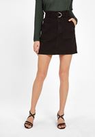 Women Black Belt Detailed Mini Skirt