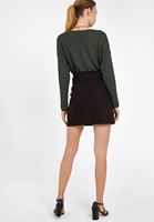 Women Black Belt Detailed Mini Skirt