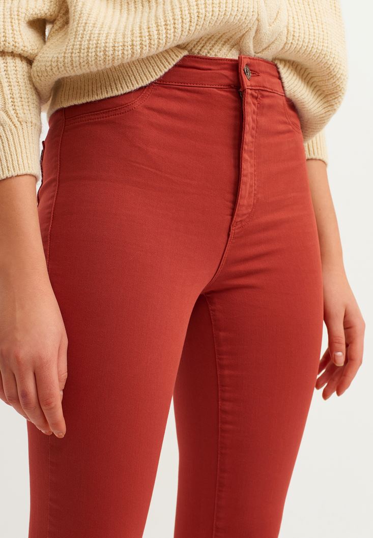 Women Bordeaux Ultra High Rise Trousers