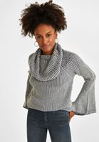 Women Blue Cowl Neck Pullover