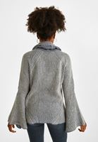 Women Blue Cowl Neck Pullover