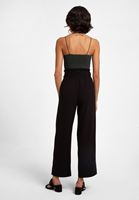 Bayan Siyah Beli Lastikli Culotte Pantolon