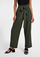 Bayan Yeşil Beli Lastikli Culotte Pantolon