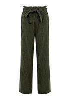 Bayan Yeşil Beli Lastikli Culotte Pantolon