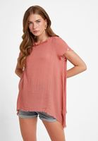 Bayan Pembe Oversize Dokuma Bluz