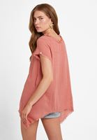 Bayan Pembe Oversize Dokuma Bluz