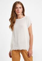 Bayan Krem Oversize Dokuma Bluz