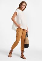 Bayan Krem Oversize Dokuma Bluz