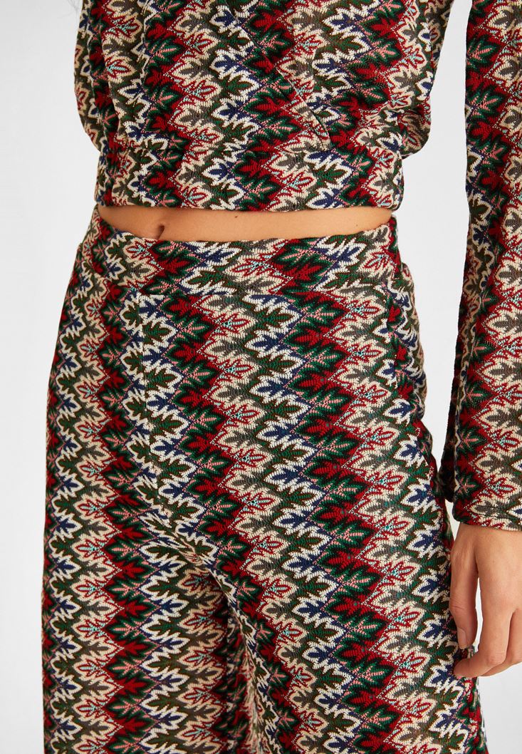 Women Mixed Wide-Leg Trousers