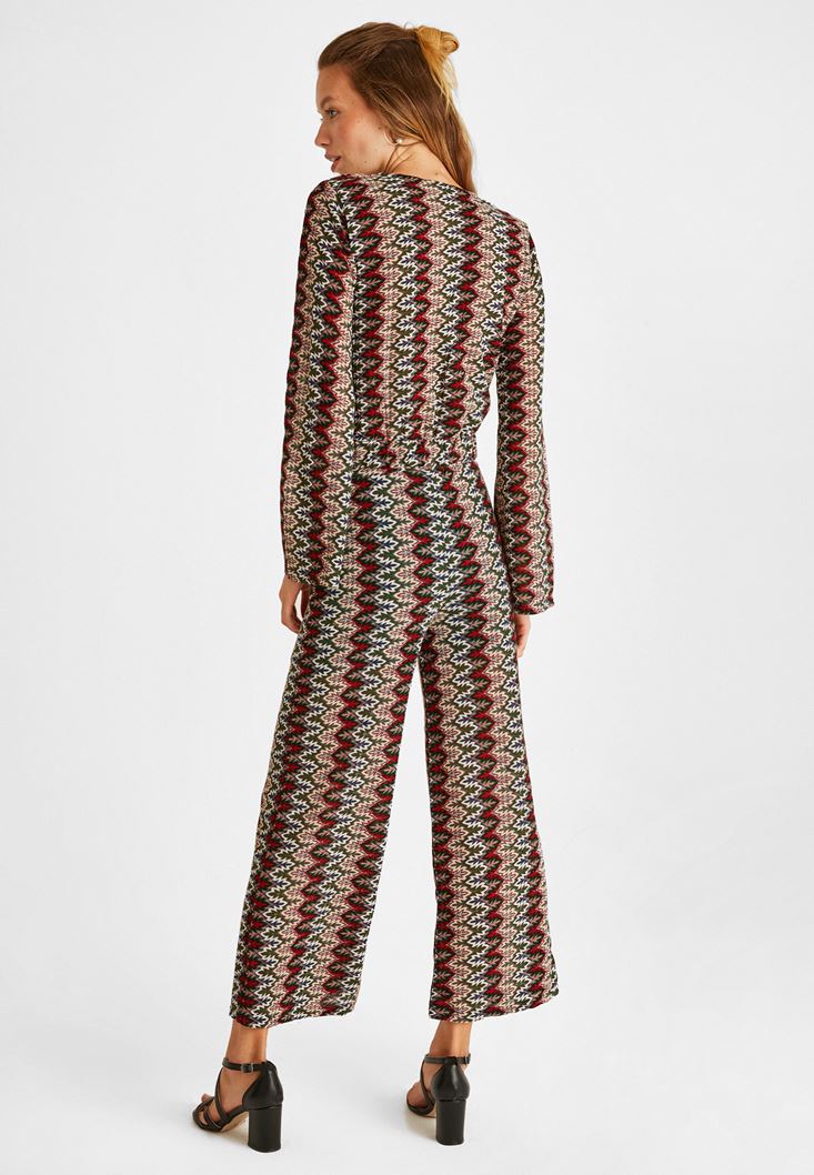 Women Mixed Wide-Leg Trousers