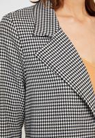 Bayan Siyah Kazayağı Desenli Blazer Ceket