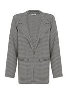 Bayan Siyah Kazayağı Desenli Blazer Ceket