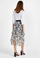 Women Mixed Printed Asymmetric Skirt
