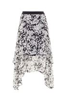 Women Mixed Printed Asymmetric Skirt