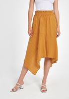 Women Cream Asymmetric Midi Skirt