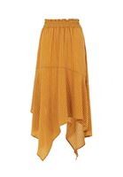 Women Cream Asymmetric Midi Skirt