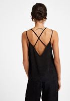 Women Black Ruffled Jacquard Top