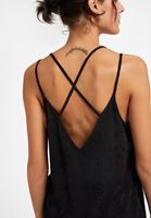Women Black Ruffled Jacquard Top
