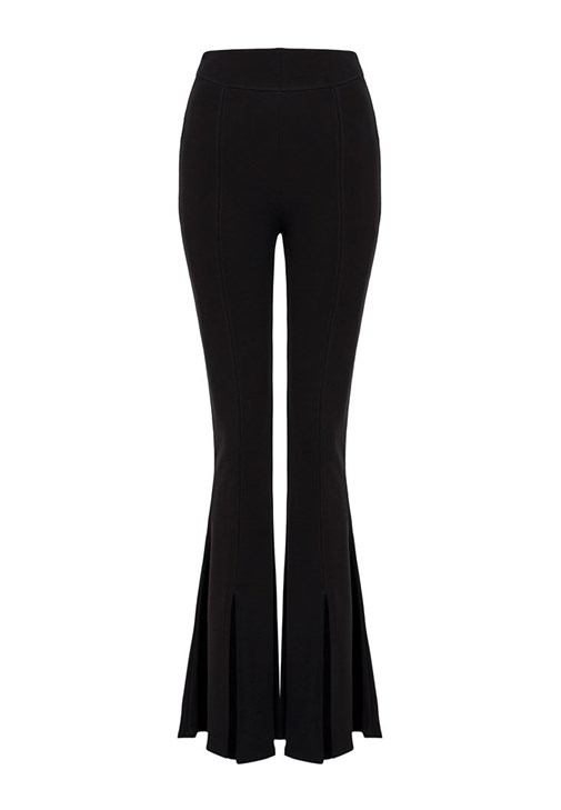 Flare Pantolon ve Dikişsiz Crop Top Kombini