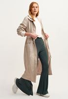 Women Green Mid-Rise Flare Leg Trousers