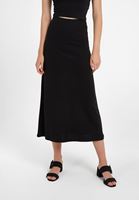 Women Black A-Line Midi Skirt