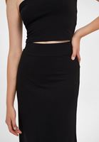 Women Black A-Line Midi Skirt