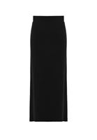 Women Black A-Line Midi Skirt