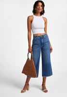 Bayan Mavi Yüksek Bel Culotte Denim Pantolon