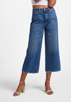 Bayan Mavi Yüksek Bel Culotte Denim Pantolon