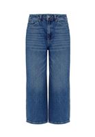 Bayan Mavi Yüksek Bel Culotte Denim Pantolon