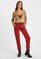 Bayan Bordo Yüksek Bel Havuç Pantolon ( TENCEL™ )