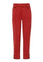 Bayan Bordo Yüksek Bel Havuç Pantolon ( TENCEL™ )