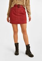 Bayan Bordo Kemerli Mini Etek ( TENCEL™ )