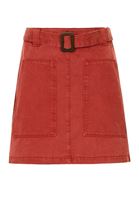 Bayan Bordo Kemerli Mini Etek ( TENCEL™ )